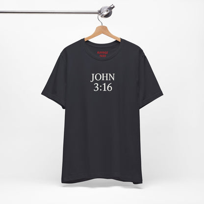 **JOHN 3:16 Faith-Inspired Unisex Tee – Christian Scripture T-Shirt, Religious Apparel, Inspirational Gift, Bible Verse Faith Shirt**