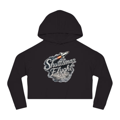 Cropped Hoodie - "Shuttleman Flight" Rocket Graphic