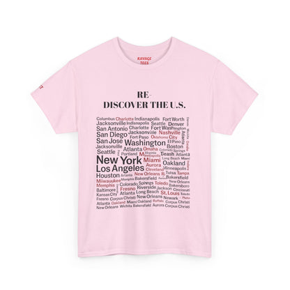 Re-Discover the U.S. Unisex Exploratory Travel T-Shirt, Adventure Tee, USA Discovery Shirt