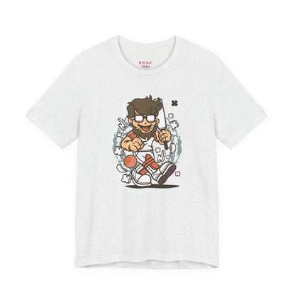 Retro Gamer Cartoon Character Tee