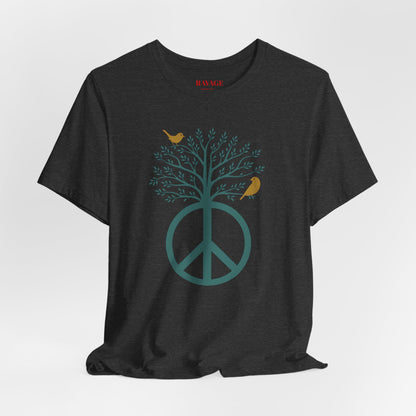 Peace Tree T-Shirt with Birds – Eco Nature Graphic Tee