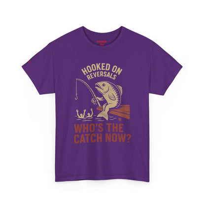 Hooked on Reversals Fishing Tee - Unisex Cotton T-Shirt for Fishing Lovers, Great for Outdoors, Gift for Dad, Summer Apparel, Casual Wear