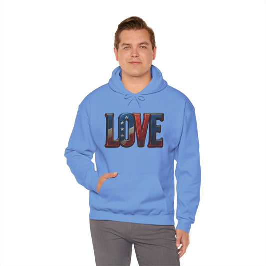 Unisex Hooded Sweatshirt with 'LOVE' Design - Cozy Gift for Friends, Valentine's Day, Casual Wear, Relaxation, Everyday Use