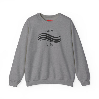 Surf Life Unisex Crewneck Sweatshirt | Beach Vibes, California Style, Perfect for Surfers