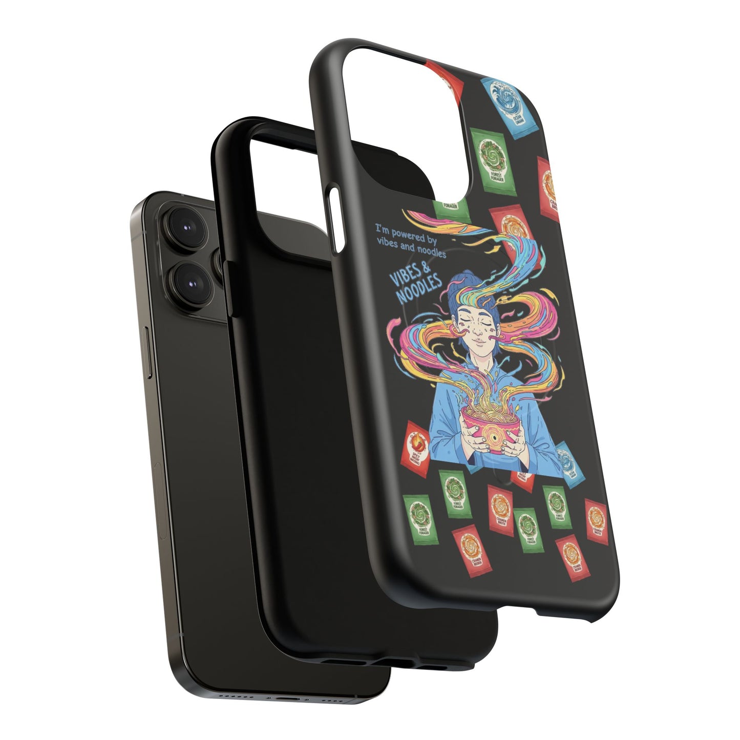 Noodle Lover Phone Case: Vibrant Cute Foodie Magnetic Anime Style