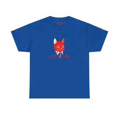 CAT-TITUDE Unisex Heavy Cotton Tee | Funny Cat Shirt