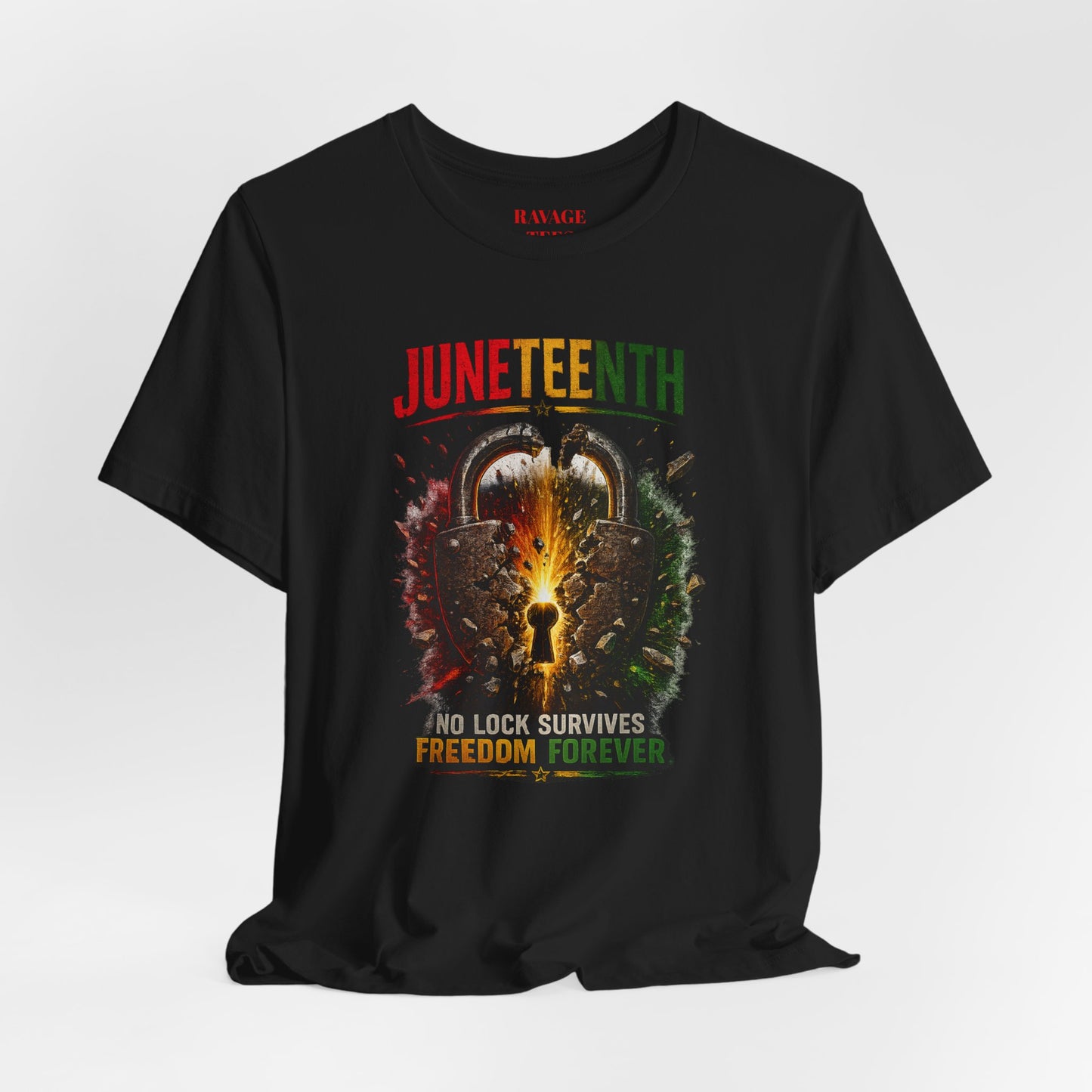 Juneteenth Tee — "No Lock Survives Freedom Forever"