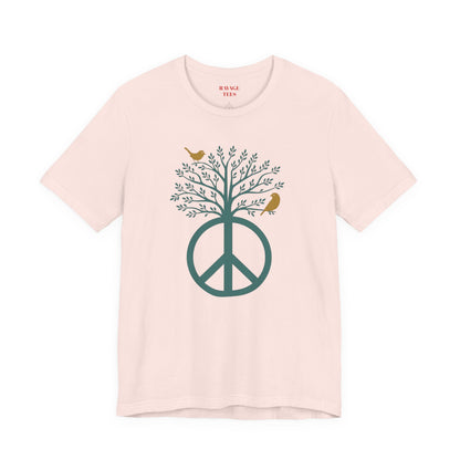 Peace Tree T-Shirt with Birds – Eco Nature Graphic Tee