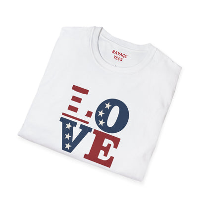 "Freedom & Love" Tee: Unisex 4th of July Graphic Shirt Gift