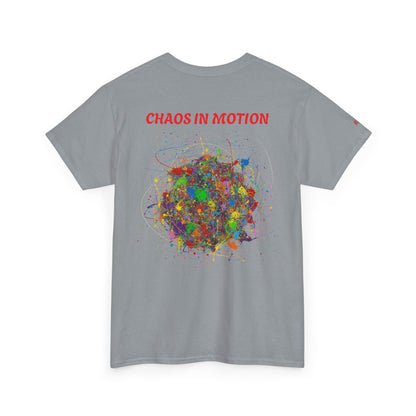 Dynamic Chaos Graphic Tee - Unisex Heavy Cotton T-Shirt, Casual Style