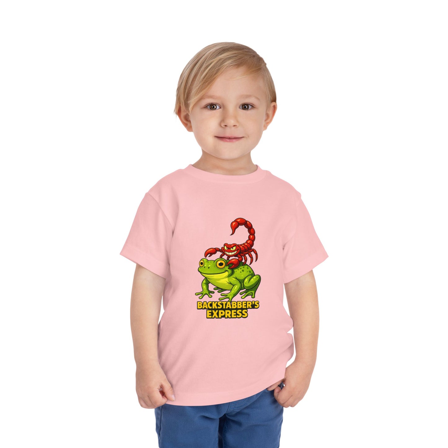 Toddler Tee — 'Backstabber's Express' Scorpion & Frog Funny Kids Shirt