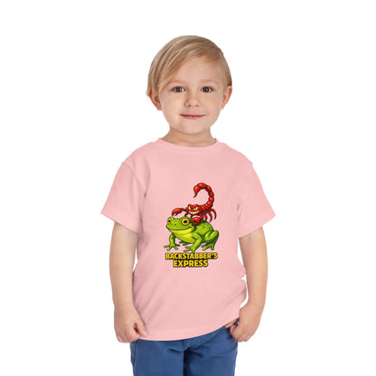 Toddler Tee — 'Backstabber's Express' Scorpion & Frog Funny Kids Shirt