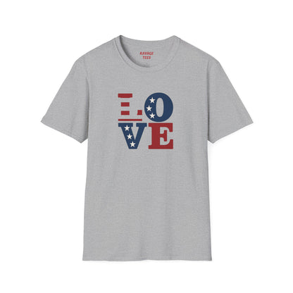 "Freedom & Love" Tee: Unisex 4th of July Graphic Shirt Gift