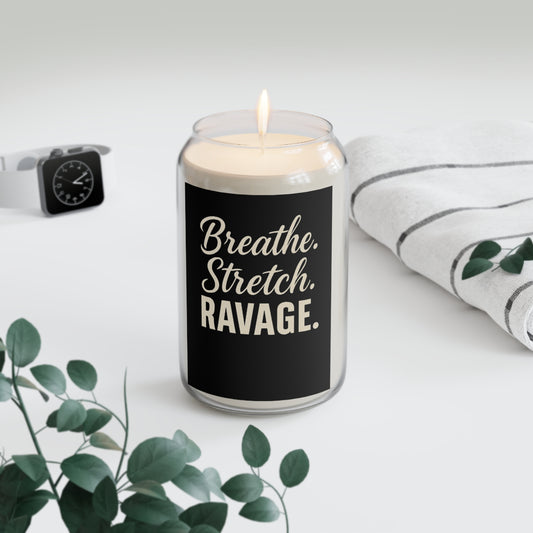 RAVAGE-Scented Soy Candle with Inspirational Quote, Relaxing Home Decor, Gift for Her, Aromatherapy Candle, Black and White Candle