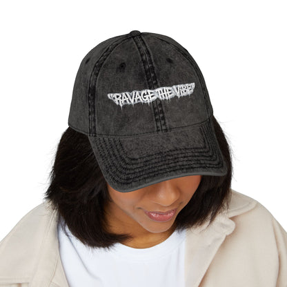Vintage Embroidered Cap - "RAVAGE THE VIBE"
