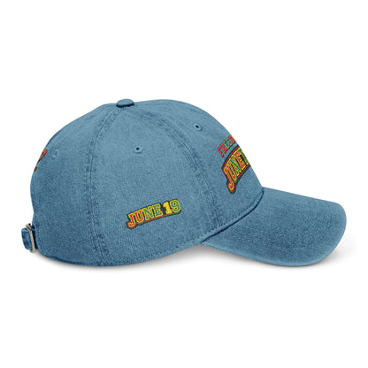 Juneteenth Freedom Day Embroidered Denim Hat