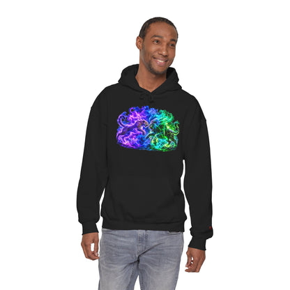 Neon Nebula Predator Clash Graphic Hoodie