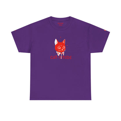 CAT-TITUDE Unisex Heavy Cotton Tee | Funny Cat Shirt