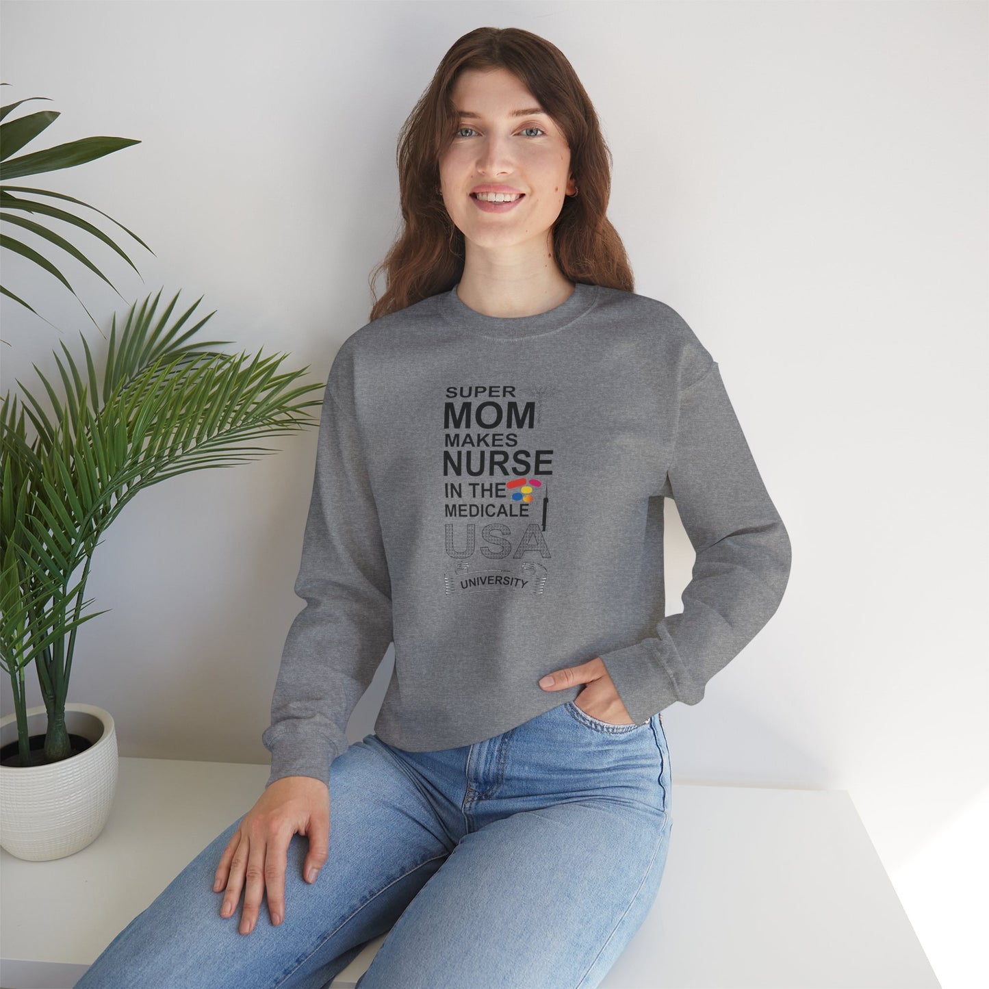 Super Mom Nurse Crewneck Sweatshirt | Medical Gifts, Nursing Sweatshirt