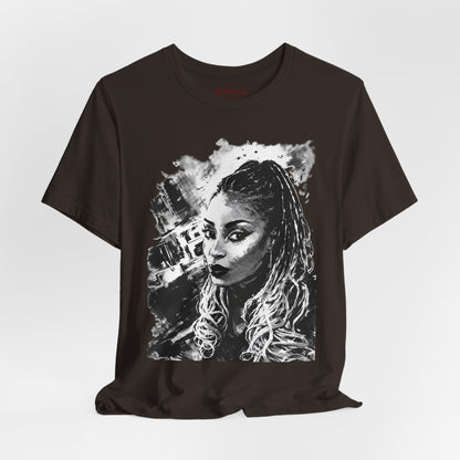 Personalize Black & White Ink Print T-Shirt