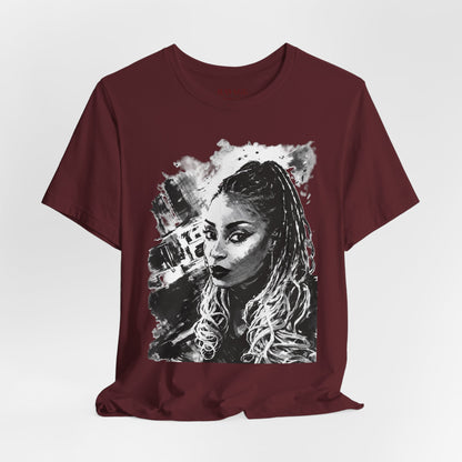 Personalize Black & White Ink Print T-Shirt