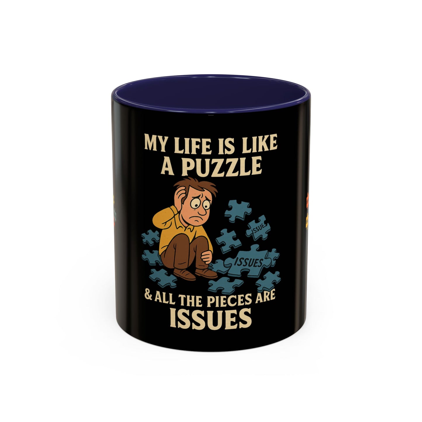 Puzzle-Themed Coffee Mug – "My Life Is Like A Puzzle" – Funny Gift for Coffee Lovers, Tea Drinkers
