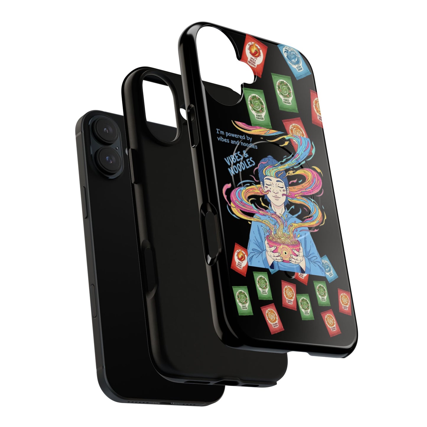 Noodle Lover Phone Case: Vibrant Cute Foodie Magnetic Anime Style