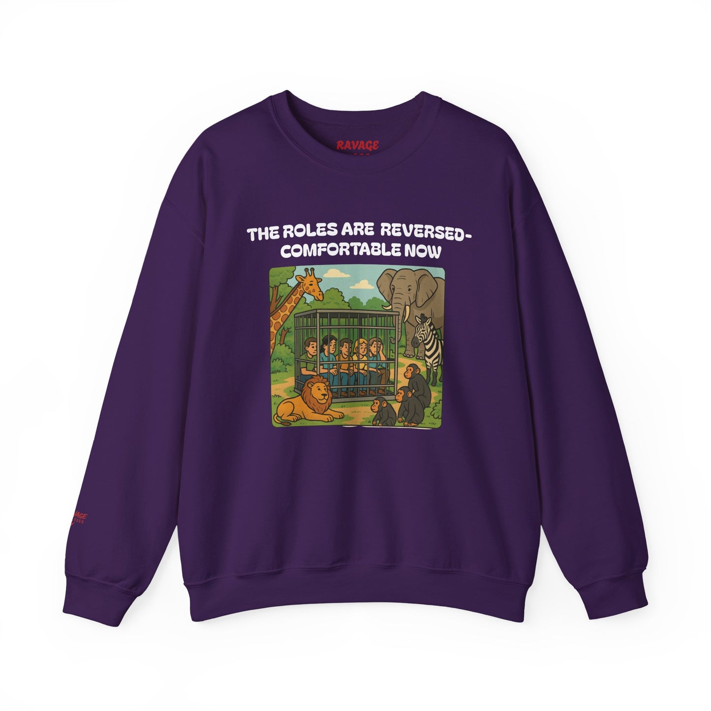 Reversal of Roles-Fun Animal Crewneck Sweatshirt, Unisex Sweatshirt