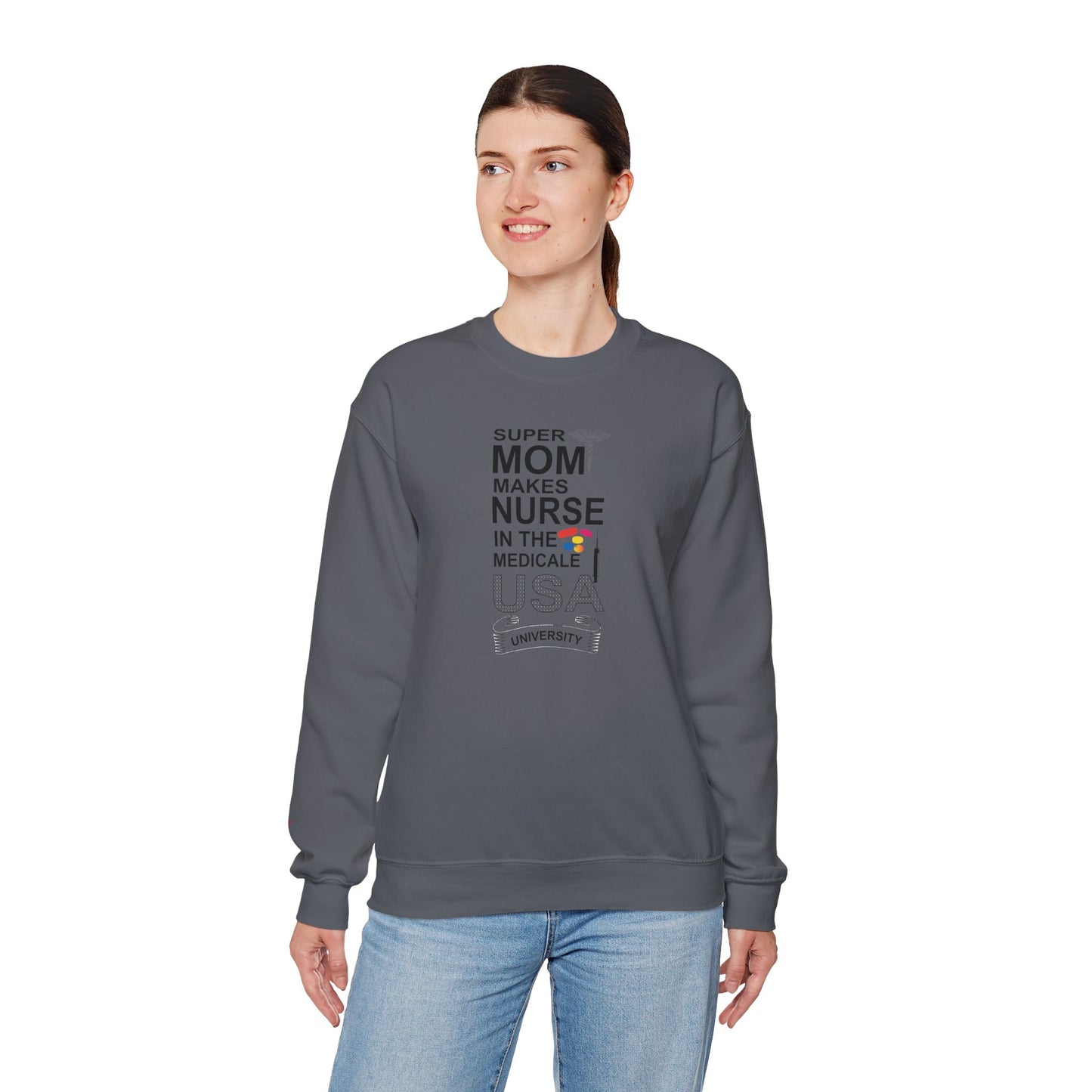Super Mom Nurse Crewneck Sweatshirt | Medical Gifts, Nursing Sweatshirt