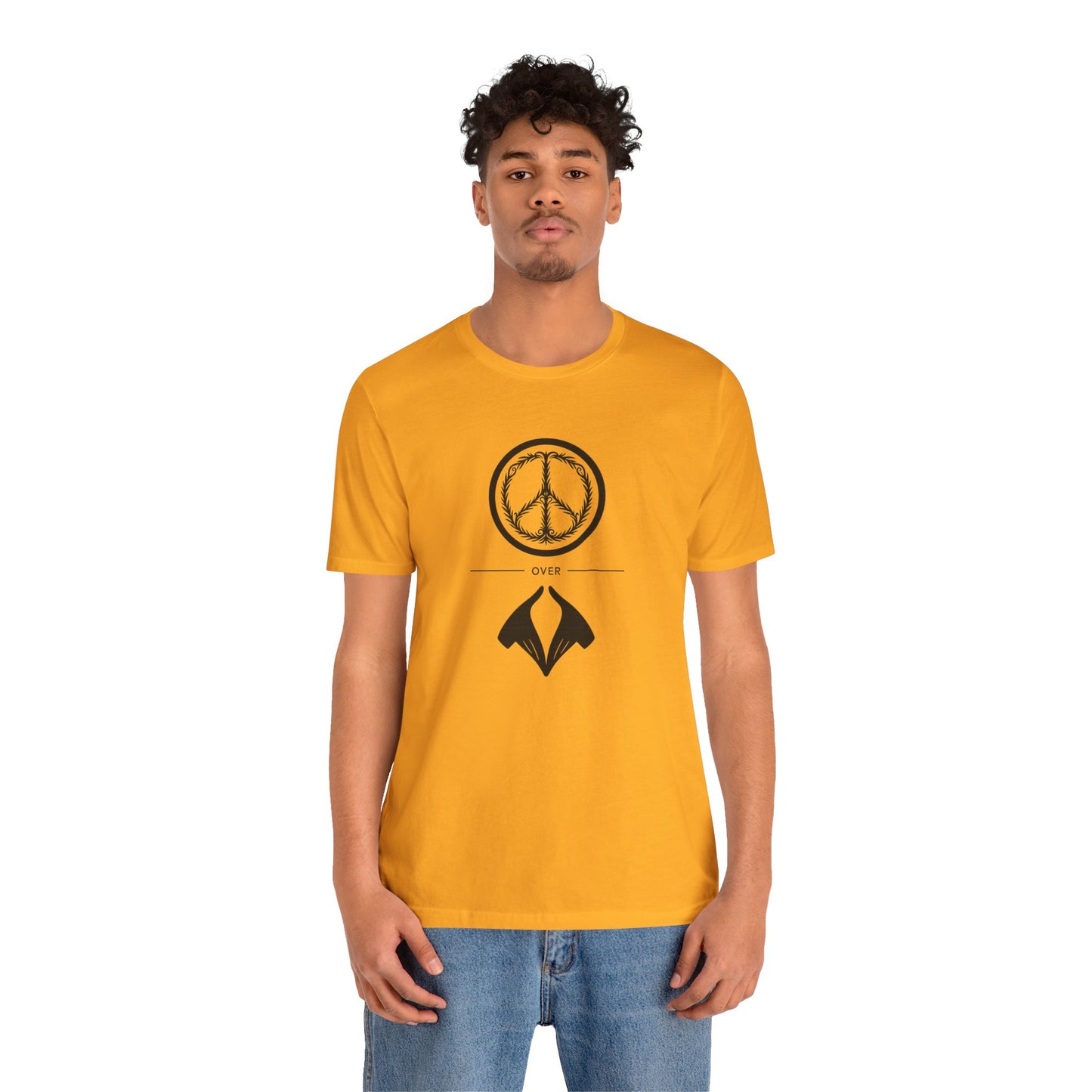 Peace Sign Unisex Jersey Tee, Casual Wear, Gift for Friends, Summer Fashion, Festival Outfit, Eco-Friendly Apparel