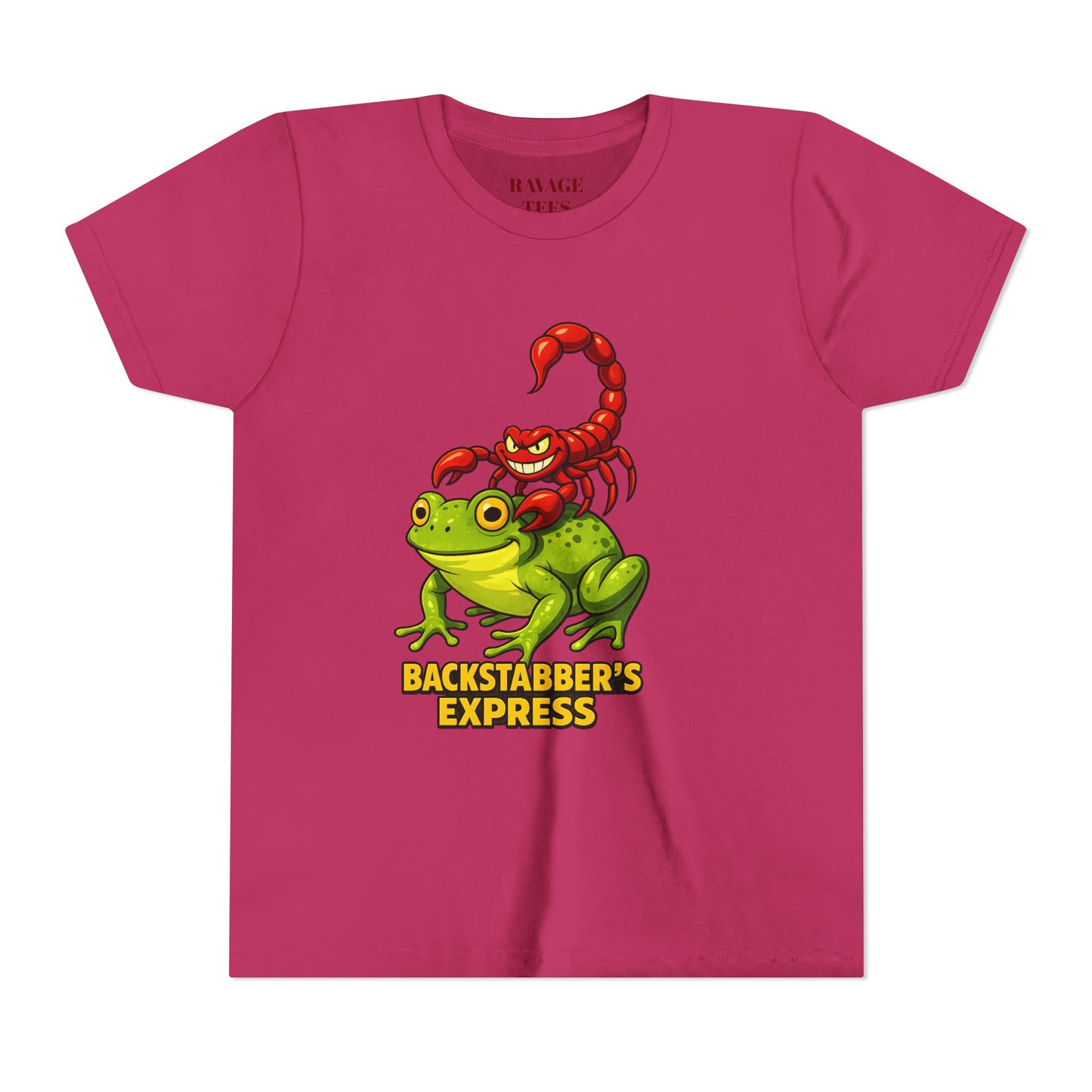 Youth Tee - "Backstabber's Express" Frog & Scorpion Graphic