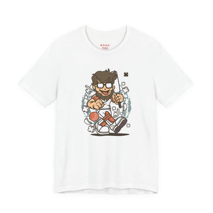 Retro Gamer Cartoon Character Tee