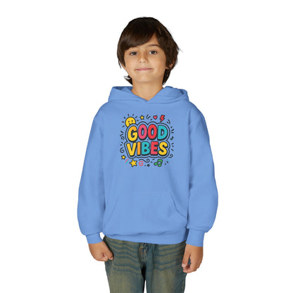 Kids Good Vibes Hoodie – Fun Graphic Sweatshirt with Positive Message, Cozy Casual Outfit, Birthday Gift for Children