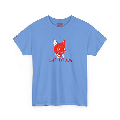 CAT-TITUDE Unisex Heavy Cotton Tee | Funny Cat Shirt