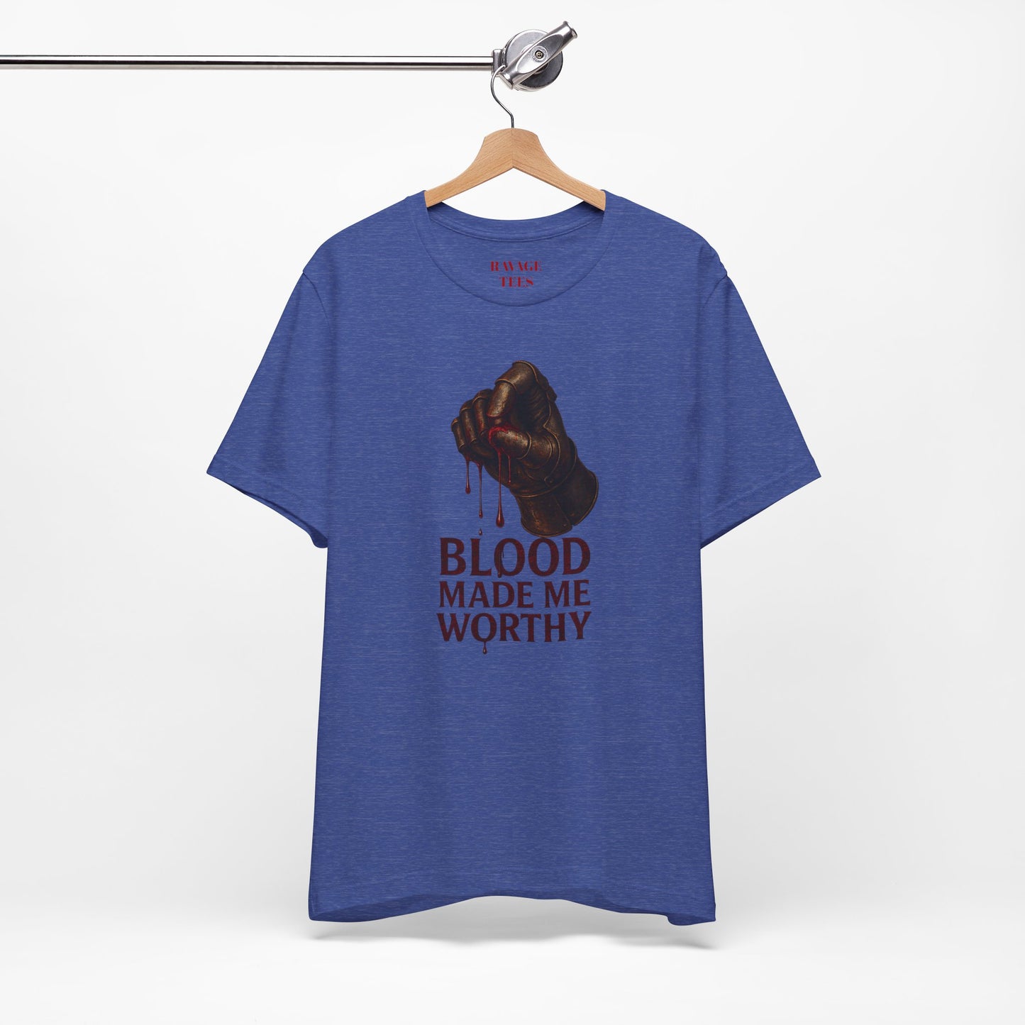 Blood Made Me Worthy T‑Shirt — Graphic Fist Design, Bold Faith & Empowerment Tee