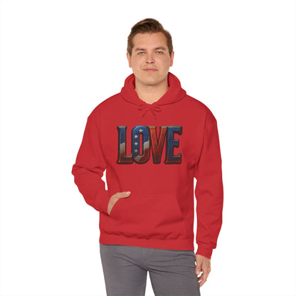 Unisex Hooded Sweatshirt with 'LOVE' Design - Cozy Gift for Friends, Valentine's Day, Casual Wear, Relaxation, Everyday Use
