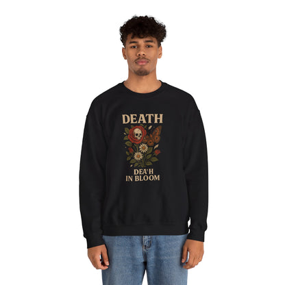 DEATH IN BLOOM Unisex Crewneck Sweatshirt – Heavy Blend Pullover for Casual Wear | Cozy Streetwear Gift for Her, Feminist Fashion Statement