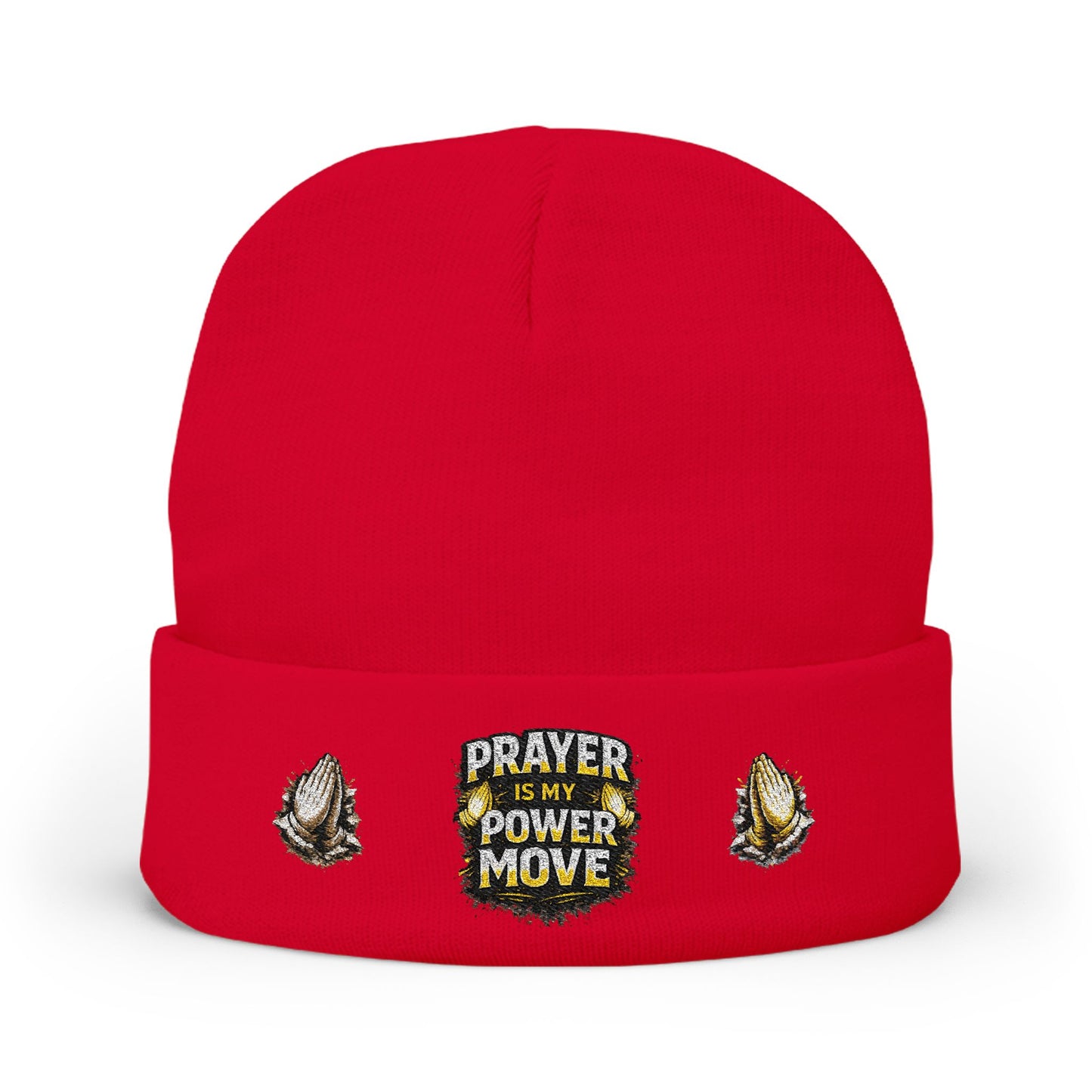 Prayer Is My Power Move Beanie — Knit Embroidered Winter Hat