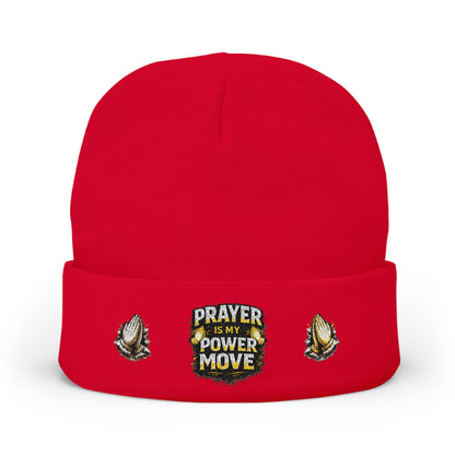Prayer Is My Power Move Beanie — Knit Embroidered Winter Hat