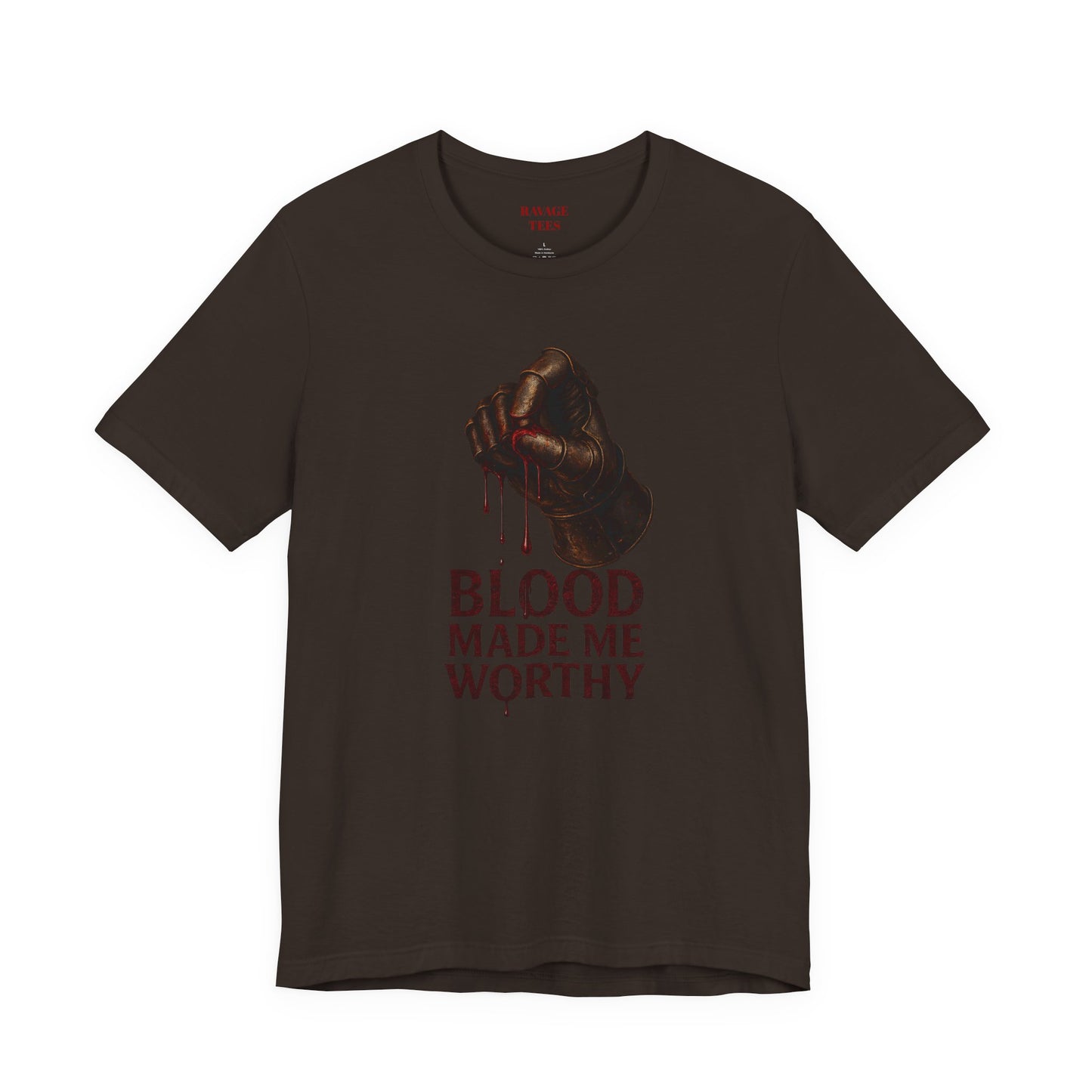 Blood Made Me Worthy T‑Shirt — Graphic Fist Design, Bold Faith & Empowerment Tee