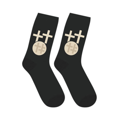 Calvary Cross Stylish Mid-length Socks with Bold Graphic Design - Perfect for Casual Wear, Gifts, and Everyday Comfort, Footwear, Unisex