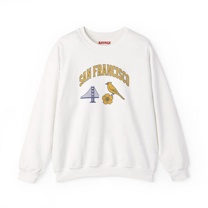 RAVAGE San Francisco - City Vibe Sweatshirt | Unisex Cardinal Crewneck, Cozy Fall Fashion, Casual Wear, Bird Lover Gift Idea