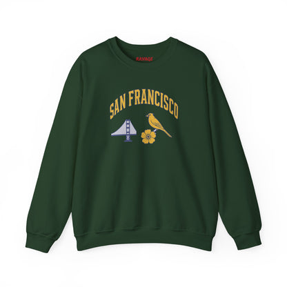 RAVAGE San Francisco - City Vibe Sweatshirt | Unisex Cardinal Crewneck, Cozy Fall Fashion, Casual Wear, Bird Lover Gift Idea