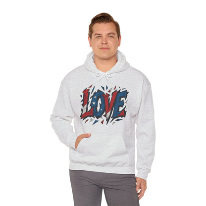 Unisex Hooded Sweatshirt with 'LOVE' Design - Cozy Gift for Friends, Valentine's Day, Casual Wear, Relaxation, Everyday Use
