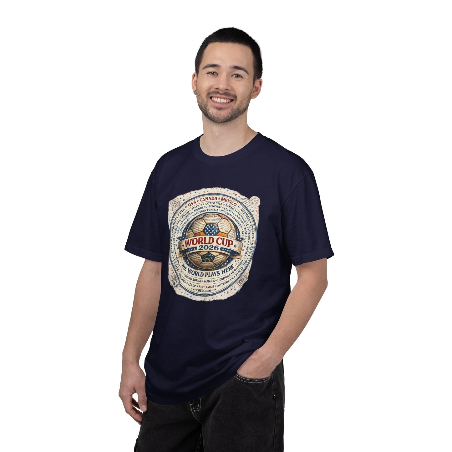 World Cup 2026 Vintage Soccer T-Shirt — USA Canada Mexico Tournament Tee
