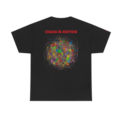 Dynamic Chaos Graphic Tee - Unisex Heavy Cotton T-Shirt, Casual Style