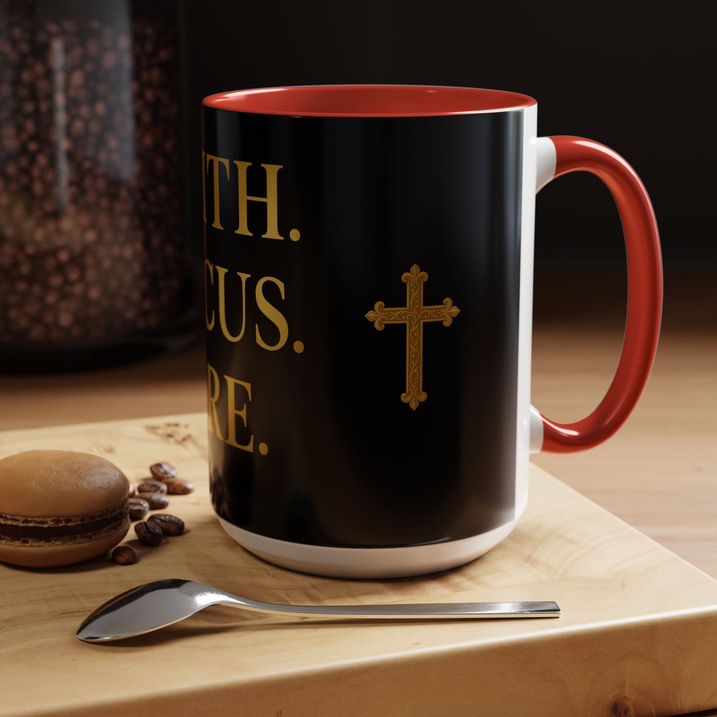 Faith-Inspired Coffee Mug - Motivational Black Mug for Daily Inspiration, Gift for Christians, Office Decor, Home Beverage