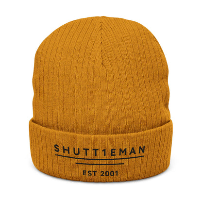 Embroidered Ribbed Beanie — SHUTTIEMAN EST 2001 Knit Hat