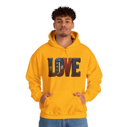 Unisex Hooded Sweatshirt with 'LOVE' Design - Cozy Gift for Friends, Valentine's Day, Casual Wear, Relaxation, Everyday Use