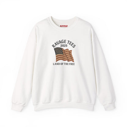 Patriotic Crewneck: "Land of the Free" Unisex Sweatshirt Gift